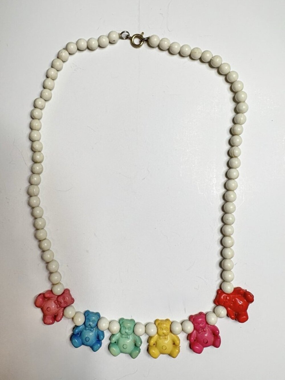 VTG 90s Y2K Gummy Bears Beaded Necklance Chocker Retro Doll Core Kids